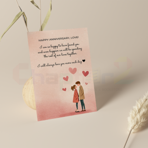Romantic “Happy Anniversary Love” Greeting Card | Heartfelt Couple Love Card Pakistan