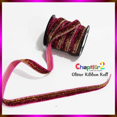 Glitter Ribbon Roll 4 Shocking pink