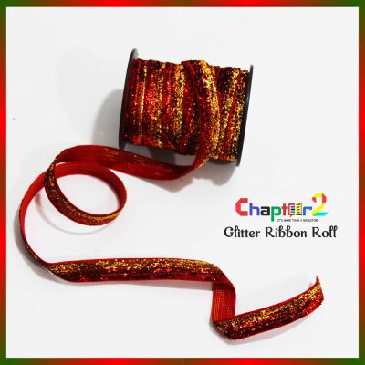 Glitter Ribbon Roll 3 red