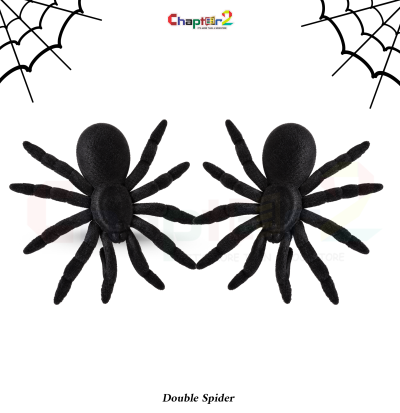 Double Spider Halloween decoration and twin spooky party prop