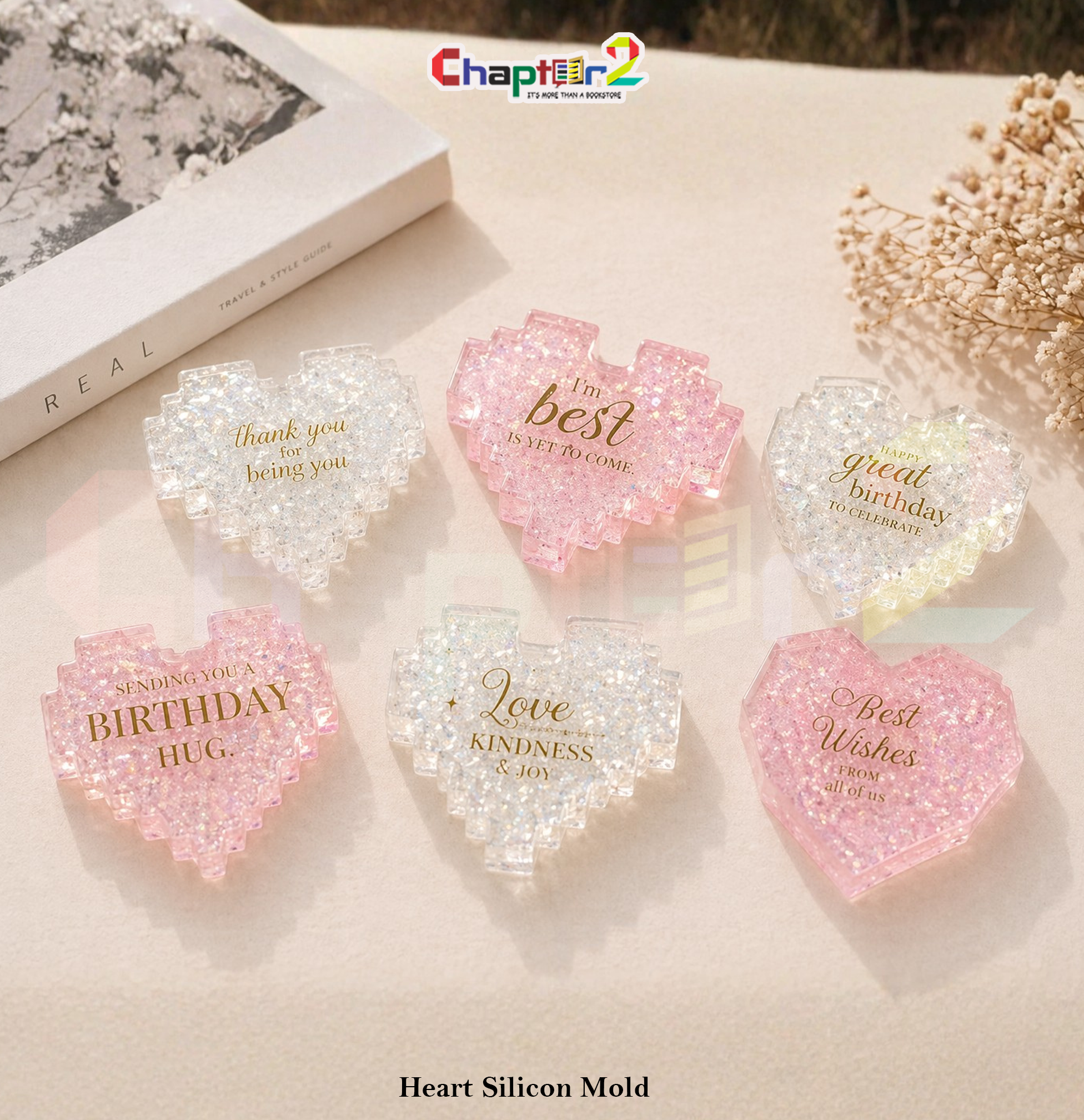 5303272 Pixelated Heart Silicon Mold (pixelated heart shape)
