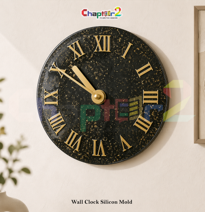 Roman Numeral Wall Clock Silicone Mold for resin casting.