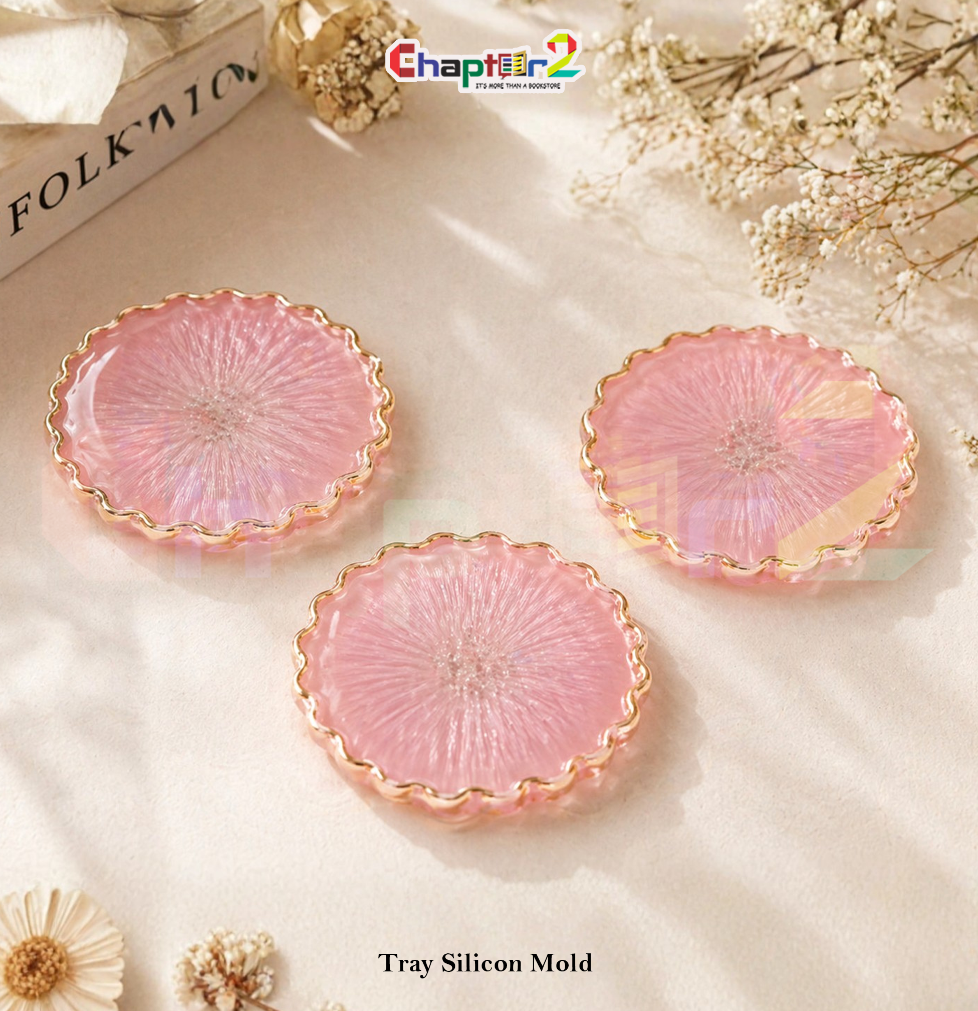 5303278 Set of 3 Scalloped Round Tray Silicon Molds (scalloped-edge round shape)