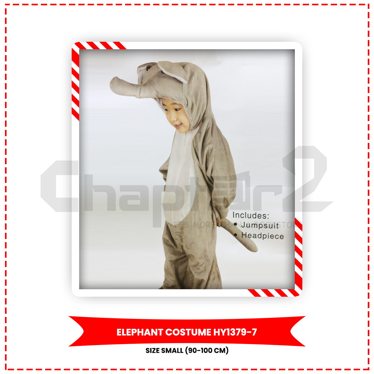 5100434-1.jpg Elephant Costume for kids featuring grey animal design with trunk and ears
