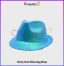 Shinning Party Hat – Metallic Fedora for Celebrations (Multiple Colors) - blue