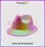 Shinning Party Hat – Metallic Fedora for Celebrations (Multiple Colors) - red