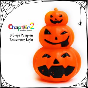 3 Steps Pumpkin Basket With Light