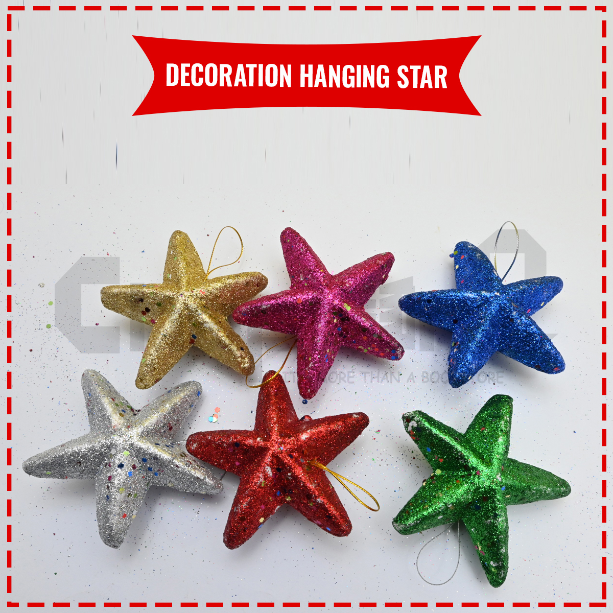 Decoration Hanging Star 6 Pcs Multi Color Large