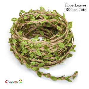 3 Meter Jute Rope with Small Leaves Made of Cloths for Craft and Fine Arts