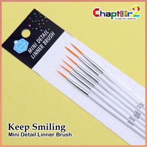 Keep Smiling Round Mini Detail Linner Brush Set of 6