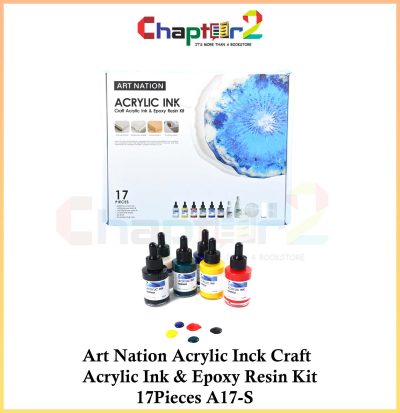 Art Nation Acrylic Ink Craft Acrylic Ink & Epoxy Resin Kit 17 Pieces - Explore a World of Colorful Possibilities