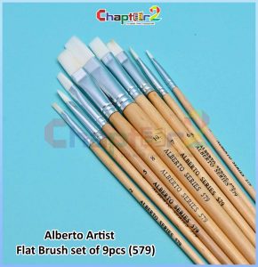 Alberto Artist Flat Paint Brush set of 9pcs (579)