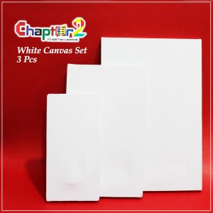 White Artist Canvas Set of 3 – Imported Painting Canvas Pack (8"x4", 10"x6" & 12"x8") for Acrylic, Oil, Texture Art & DIY Artwork