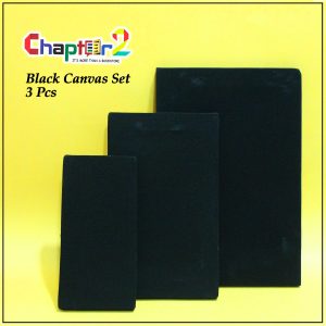Black Artist Canvas Set of 3 – Premium Imported Black Painting Canvas Pack (8"x4", 10"x6" & 12"x8")