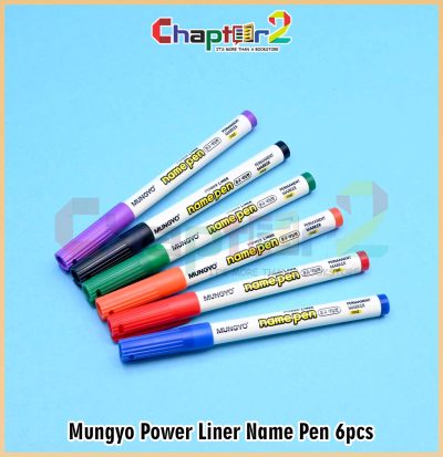 Mungyo Power Line Name Pen Fine Permanent Markers - Pack of 6: Vibrant and Long-Lasting Marking Collection