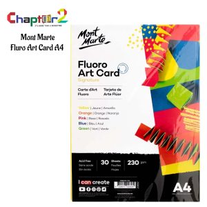 Mont Marte Fluro Art Card A4 Pack of Colours 230GSM 30Sheets MSB0069
