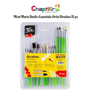 Mont Marte Studio Essentials Artist Brushes 15Pcs MPB0008