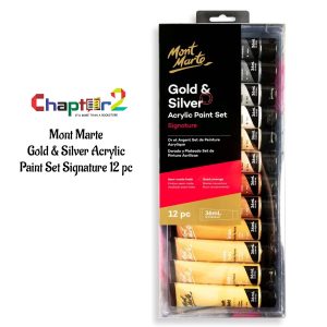 Mont Marte Gold & Silver Acrylic Paint Set Signature 12Pc 36Ml