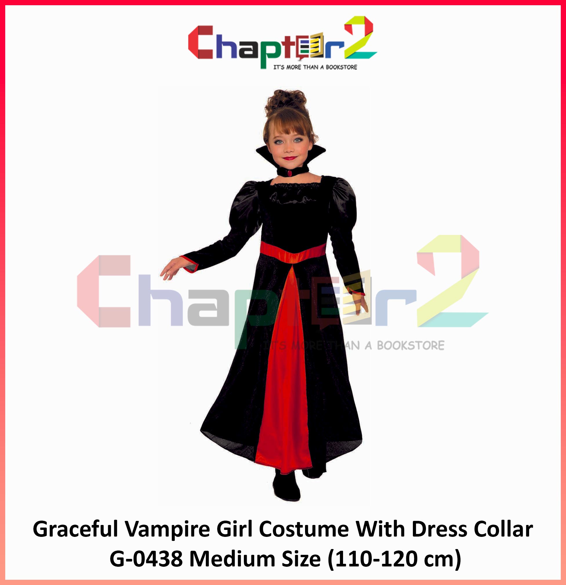 Graceful Vampire Girl Costume with Dress Collar