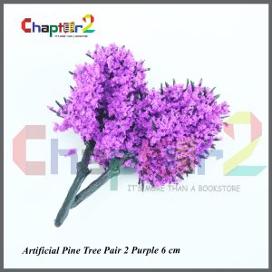 Artificial Pine Tree Pair in Purple – 6 cm
