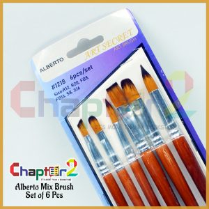 Alberto Art Secret Mix Paint Brush Set – 6 Pcs
