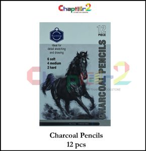 Charcoal Pencils Set of 12 – Soft, Medium & Hard for Sketching & Drawing