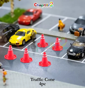 Mini Traffic Cones for Model Making – 4 pcs Set (3.5 cm)