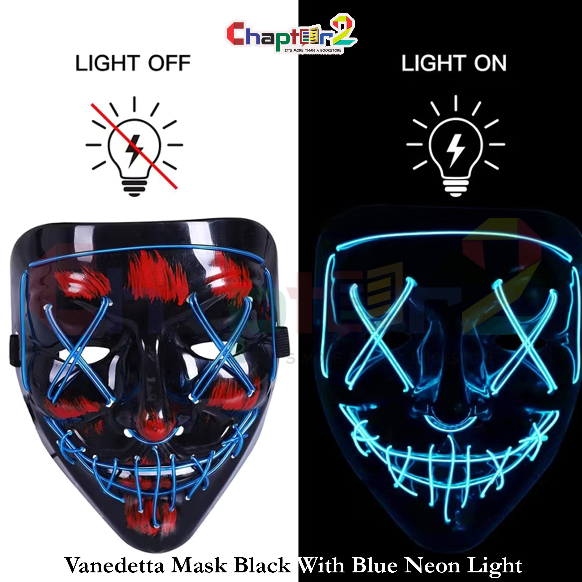 5105257A Vendetta Mask with Neon Light