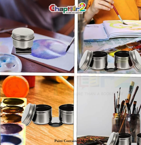 Metal Paint Container – Dual Cup Holder for Artists | Stainless & Local Variants