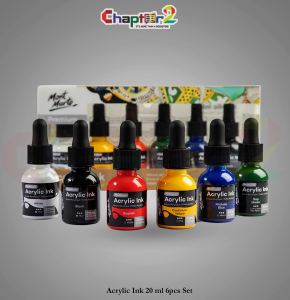 Mont Marte Premium Acrylic Ink Set – 6 Colors x 20ml (Vibrant, Water-Resistant Artist Ink)