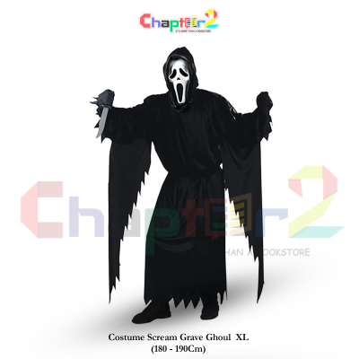 Scream Grave Ghoul Costume XL (180–190cm) – Scary Halloween Robe with Belt for Adults