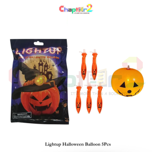 Light-Up Halloween Pumpkin Balloons (5 Pcs Set) – Glowing Party Decoration for Halloween