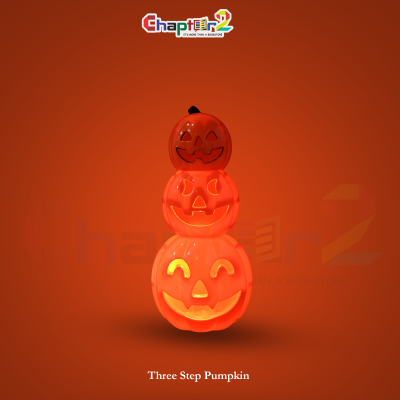 Three Step Halloween Pumpkin Decoration – 14 Inches (Stacked Jack-O’Lantern)