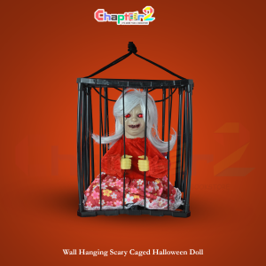 Wall Hanging Scary Caged Halloween Doll Decoration