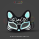 Cat Shape Glitter Eye Mask – Multiple Color Variations - white-and-blue