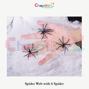 Halloween Spider Web Decoration with 6 Fake Spiders – Stretchable Cobweb for Party & Home Decor