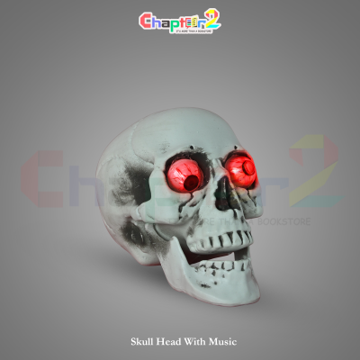 Skull Head with Red LED Eyes & Creepy Music – Halloween Animated Skull Decoration 2 5400384 b