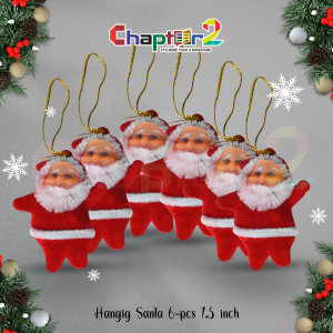 6-Piece Mini Hanging Santa Ornaments – 1.5 Inch Christmas Tree Decorations