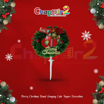 Merry Christmas Round Wreath Cake Topper – Festive Hanging Decoration for Holiday Cakes