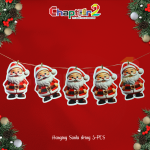 5-Piece Santa Hanging String Garland – Christmas Decoration Banner for Home & Party Décor