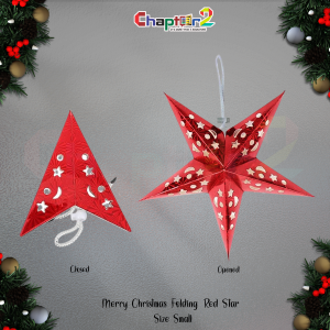 Small Folding Red Paper Star – Christmas Hanging Decoration