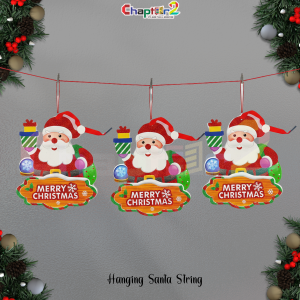 Hanging Santa Claus String Decoration – Double-Sided “Merry Christmas” Sign | Festive Wall & Door Ornament