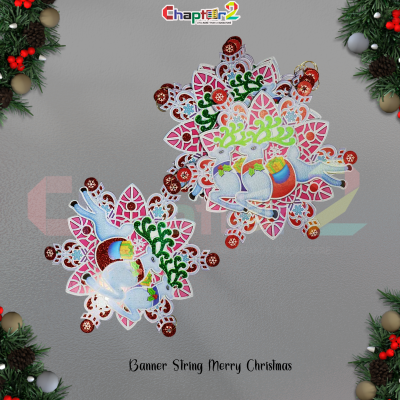 Christmas hanging banner string reindeer snowflake design festive merry christmas decoration