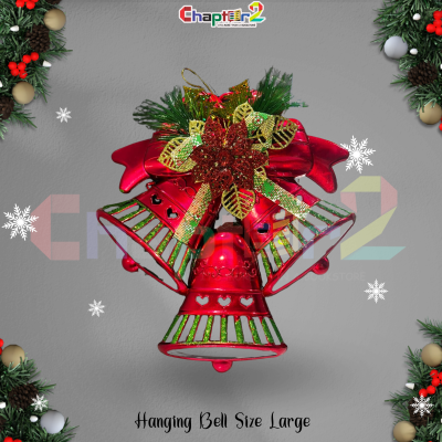 Large Christmas Hanging Bells – Red & Green Festive Decoration