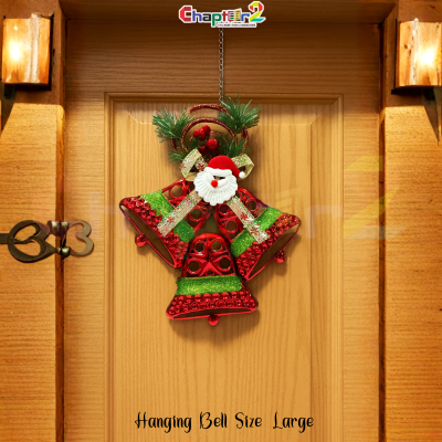 Large Christmas Hanging Bells – Red & Green Design with Santa Bow Decoration 2 5400568b scaled