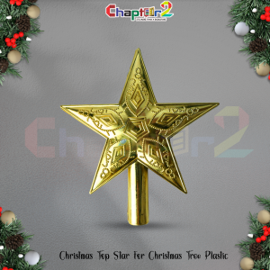 Golden Christmas Tree Top Star – Plastic Christmas Tree Topper Decoration