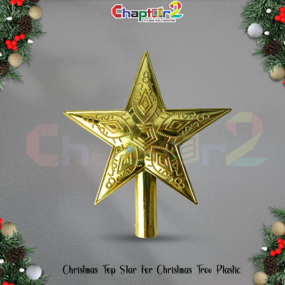 Golden Christmas Tree Top Star – Plastic Christmas Tree Topper Decoration