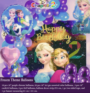 Frozen Theme Balloon Decoration Set – Elsa & Anna Birthday Party Kit