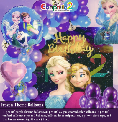 Frozen Theme Balloon Decoration Set – Elsa & Anna Birthday Party Kit