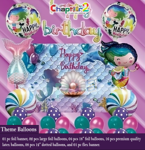 Mermaid Theme Birthday Balloon Set – Under the Sea Party Decoration Kit